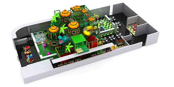 Grand équipement d'intérieur de terrain de jeu de PVC, 7m Forest Themed Playground