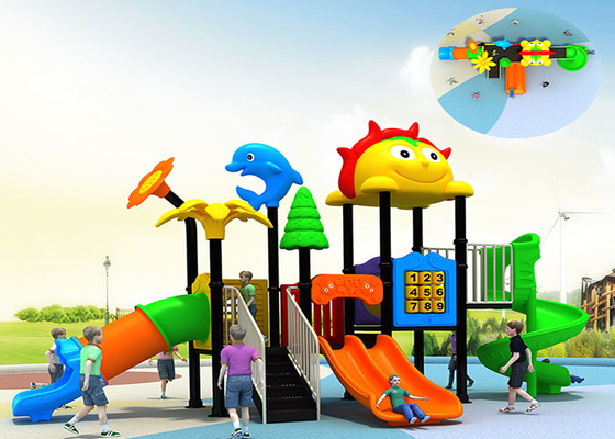 Glissière à trois voies de tube d'enfants d'équipement en plastique multifonctionnel de terrain de jeu pour des parcs