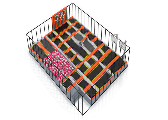 Le trempoline d'intérieur de zone de saut a adapté l'espace aux besoins du client avec le grand puits de mousse